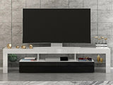 LED TV STAND 160CM - WHITE WITH BLACK DOOR