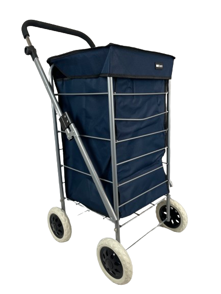 4 WHEEL SHOPPING TROLLEY - NAVY