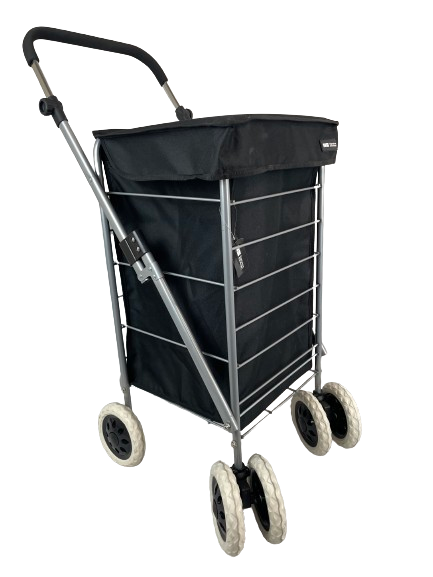 6 WHEEL SHOPPING TROLLEY -BLACK