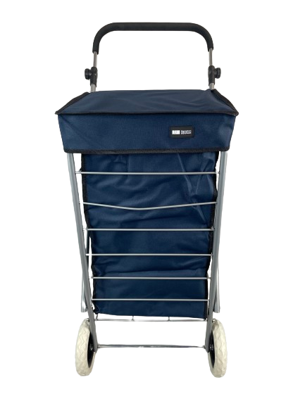 4 WHEEL SHOPPING TROLLEY - NAVY