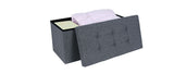Folding Ottoman Storage Box Pouffe Seat Stool Home Chair Foot stool Bench LINEN