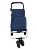 4 Wheeled Bag Soft Foam Grip Shopping Trolley - Navy