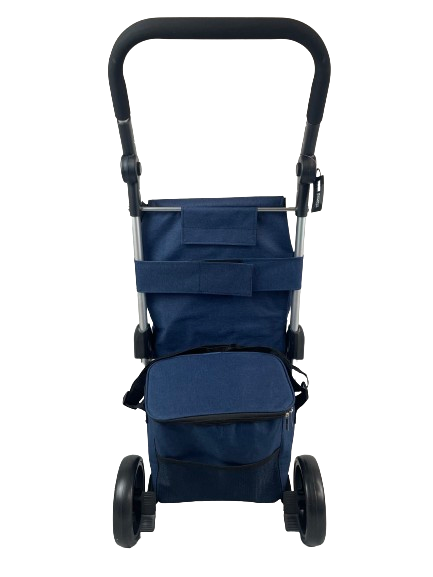 4 Wheeled Bag Soft Foam Grip Shopping Trolley - Navy