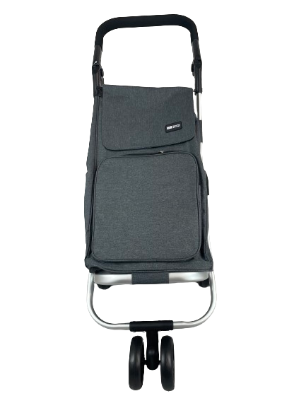 4 Wheeled Bag Soft Foam Grip Shopping Trolley - Grey