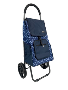 2 Wheeled Bag Soft Foam Grip Shopping Trolley - Navy