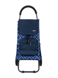 2 Wheeled Bag Soft Foam Grip Shopping Trolley - Navy