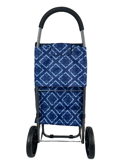 2 Wheeled Bag Soft Foam Grip Shopping Trolley - Navy