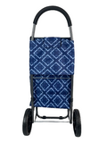 2 Wheeled Bag Soft Foam Grip Shopping Trolley - Navy