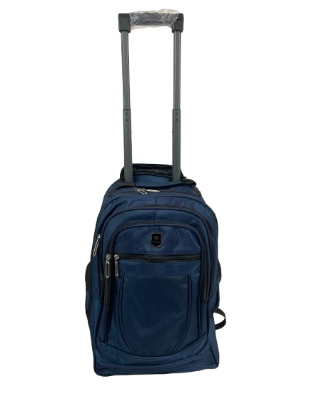 2 Wheel 50cm Cabin Holdall Rucksack - Navy, Design 1