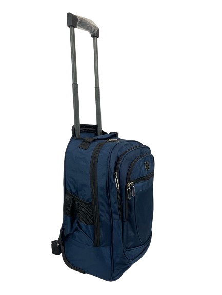 2 Wheel 50cm Cabin Holdall Rucksack - Navy, Design 1