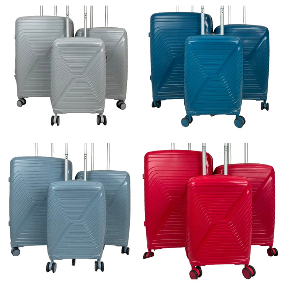PP Luggage Hard Shell Cabin Suitcase 8 Wheel Travel-Trolley Lightweight Case