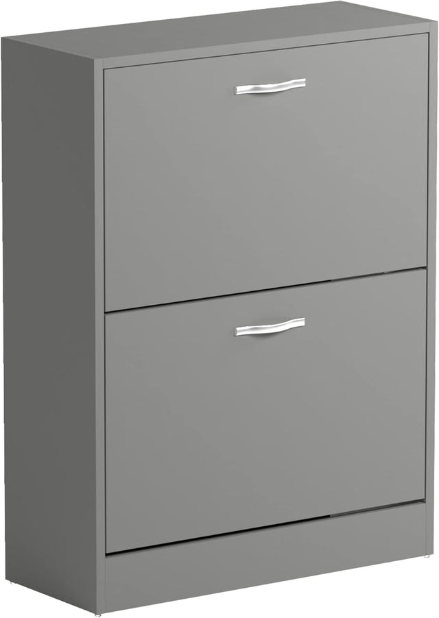 2 Tier Shoe Cabinet - Grey
