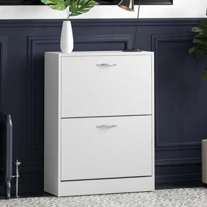 2 Tier Shoe Cabinet - White