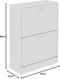 2 Tier Shoe Cabinet - White