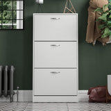 3 Tier Shoe Cabinet - White