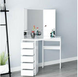 DRESSING TABLE WITH MIRROR +STOOL- WHITE