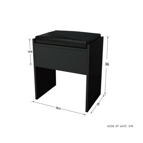 DRESSING TABLE WITH MIRROR +STOOL- BLACK – HamptonandStewart