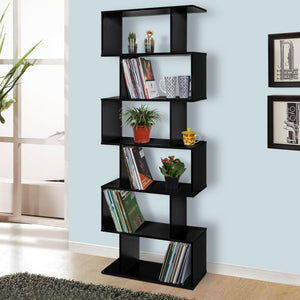 S SHAPE BOOKSHELF - BLACK